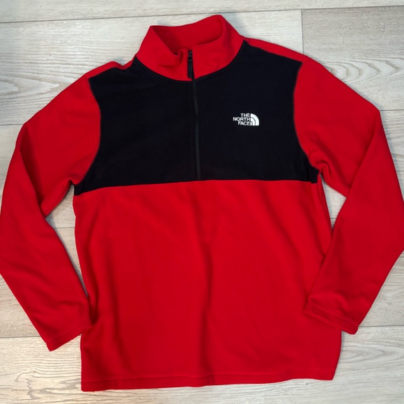 The North Face Red and Black Half-Zip Fleece - Picture 1 of 8